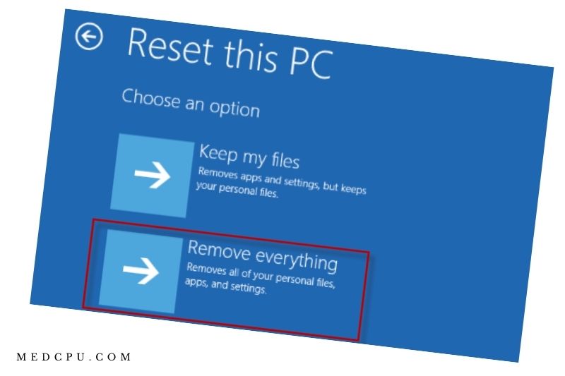 Reset this PC - Remove everything