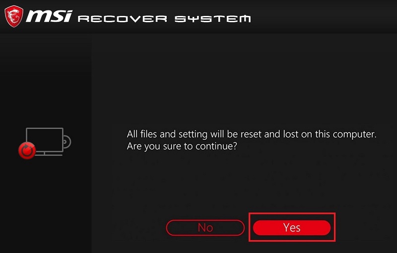 How to Factory Reset MSI Laptop 1