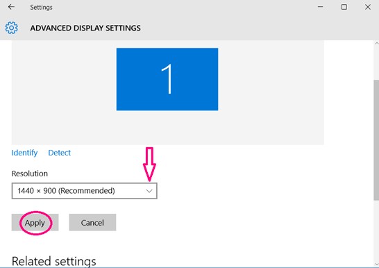 how to change screen display windows 10